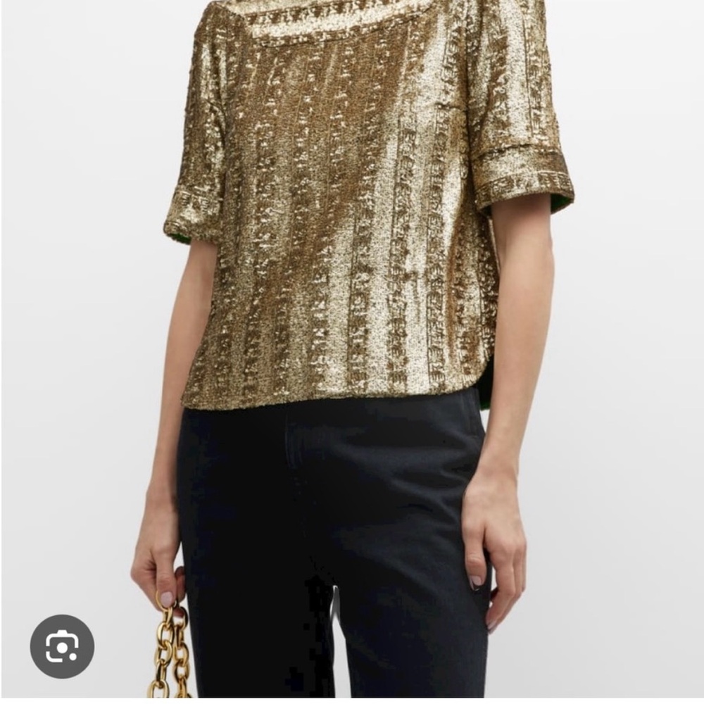 Zadig & Voltaire Gold Sequin Blouse